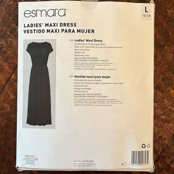 Esmara Black Maxi Dress for Women Size Large New - Picture 2 of 2